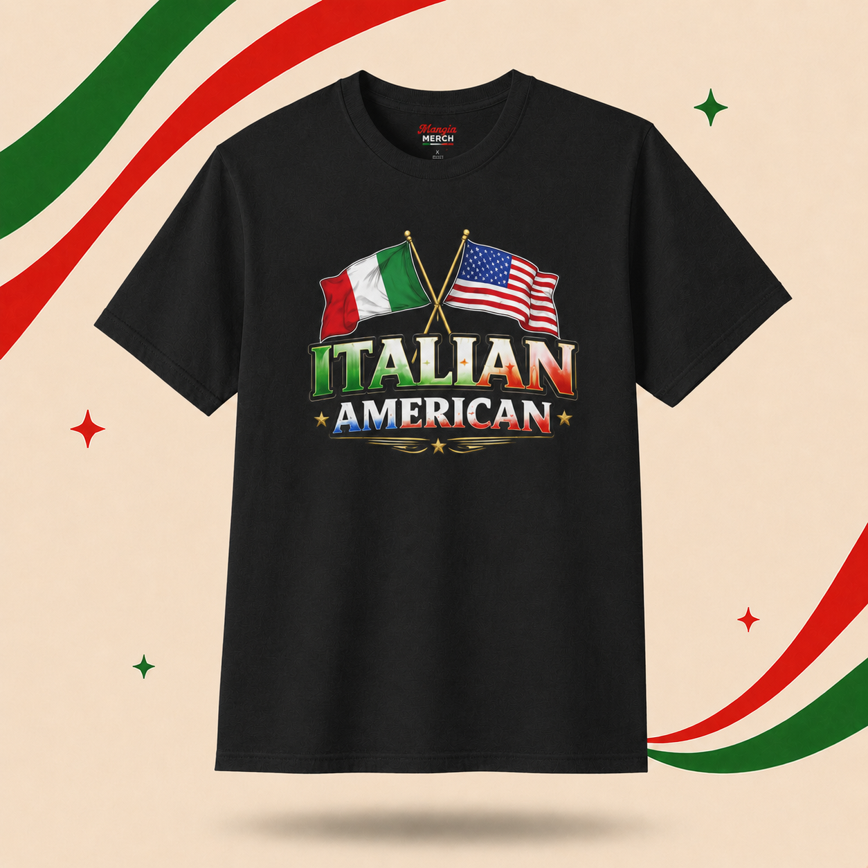 Italian American | USA & Italy Flag T-Shirt