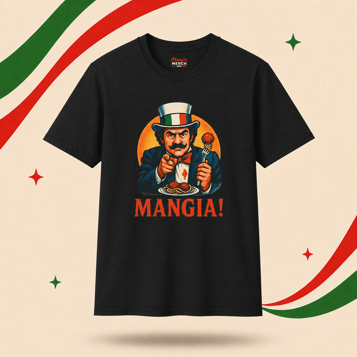 Mangia! Italian Uncle Sam T-Shirt