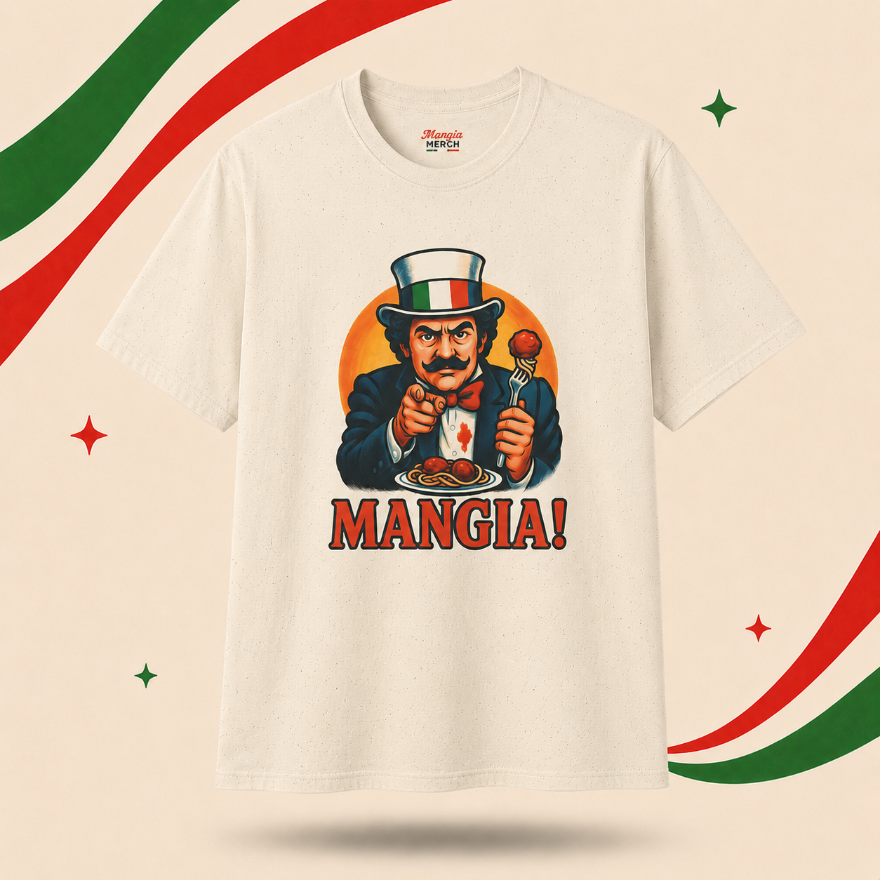 Mangia! Italian Uncle Sam T-Shirt